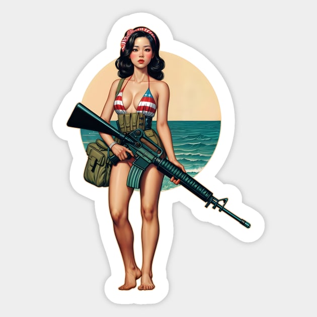 Pinup Girl Sticker by Rawlifegraphic